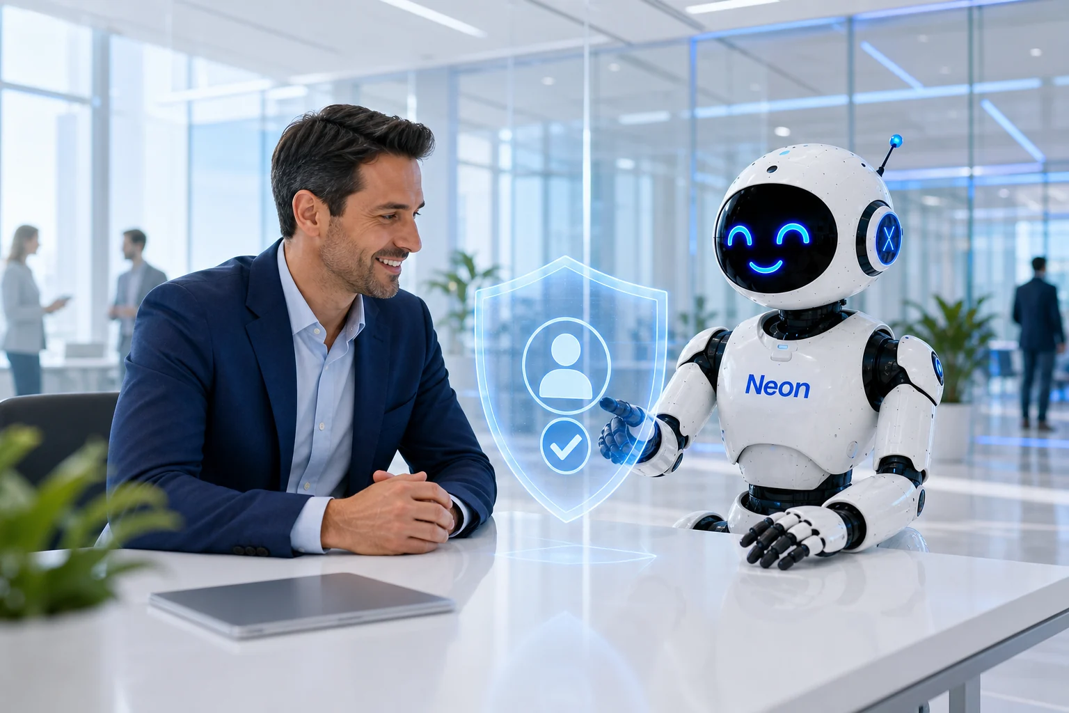 Robot Neon pomaga specjaliście potwierdzić bezpieczny profil